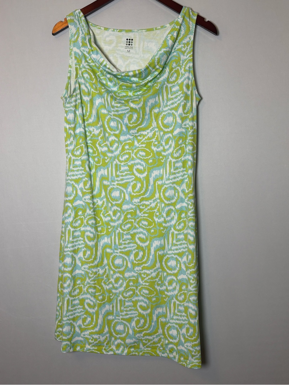 Title Nine Breeze Cowl Neck Tank Dress Womens M Green Activewear Travel Tennis - Picture 3 of 6